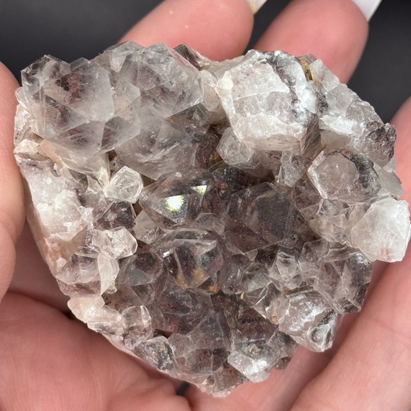 Sunset 🌅 Phantom Quartz Druzy Hematite Cluster Raw Mineral India - Picture 13 of 13